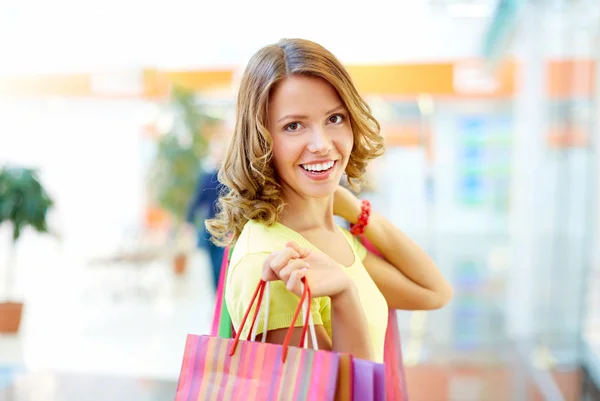 Happy with shopping — Stock Photo, Image