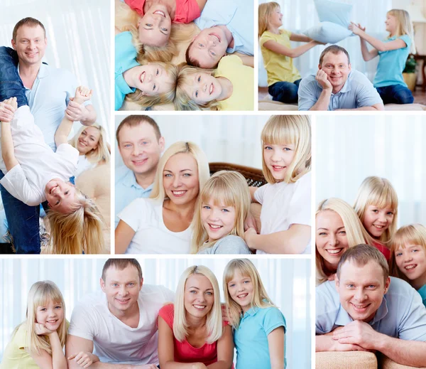 Familie thuis — Stockfoto