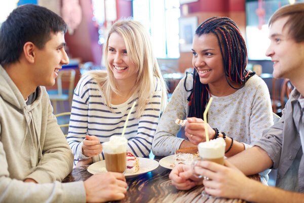 Friends in cafe