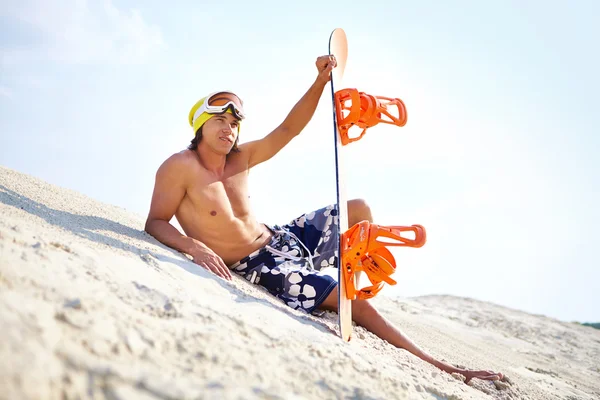 Sand-boarder at leisure — Stock Photo, Image