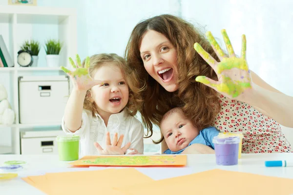 Bunte Hände — Stockfoto