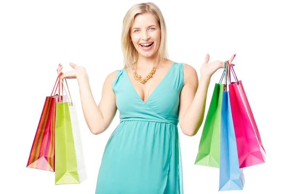 Woman with paperbags — Stock Photo, Image