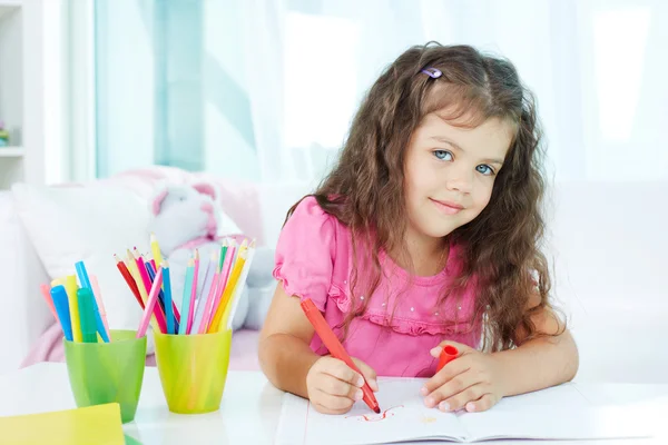 Menina desenho — Fotografia de Stock