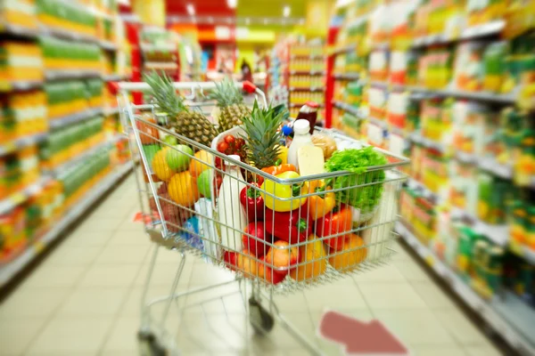 Cart with products — Stock Photo, Image