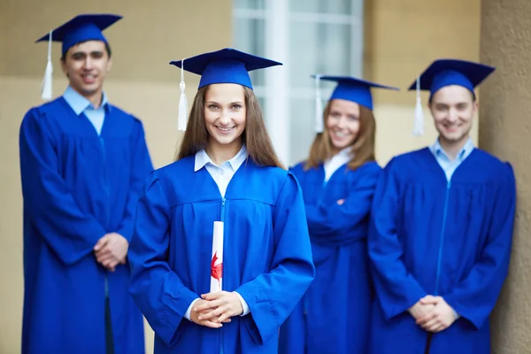 Girl with certificate — Stock Photo, Image