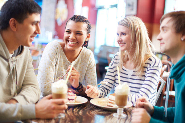 Friends in cafe