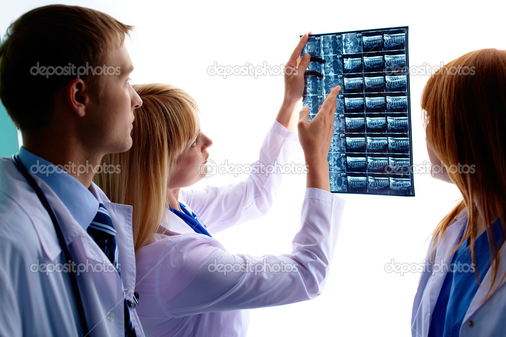 Looking at x-ray photograph