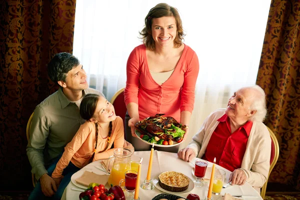 Celebrating Thanksgiving — Stock Photo, Image