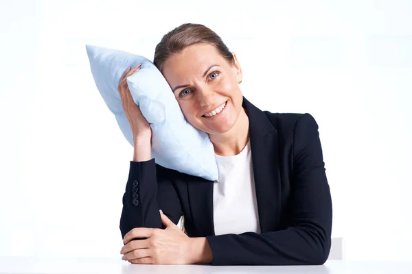 Бізнес-леді з подушкою — стокове фото