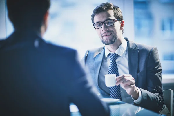 Businessman with cup — Stock Photo, Image