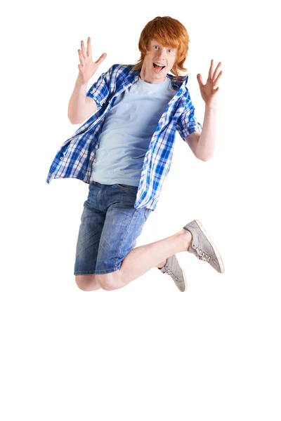 Attraente ragazzo in salto — Foto Stock
