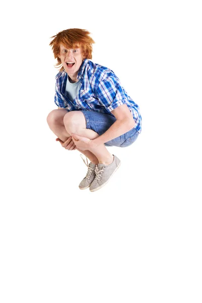 Attractive guy in jump — Stock Photo, Image