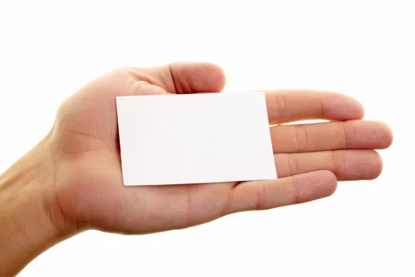 Mostrando tarjeta en blanco — Foto de Stock