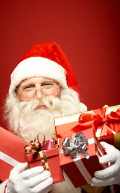 Noel Baba ile giftboxes