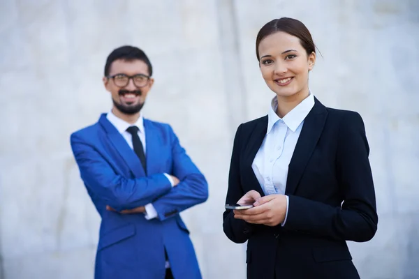 Female and her business partner — Stock Photo, Image
