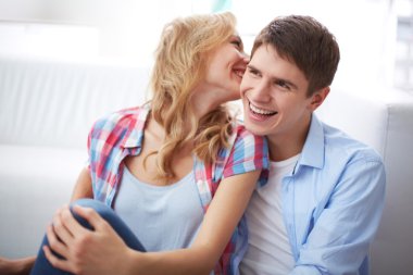 Young couple flirting