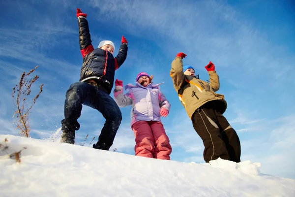 Kids in winterwear — Stock Photo, Image