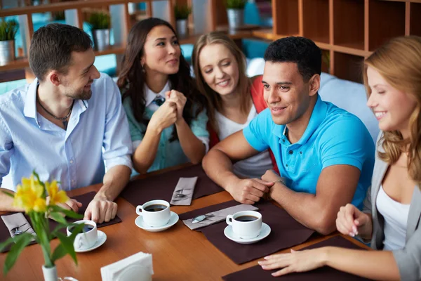 Friends in cafe — Stock Photo, Image