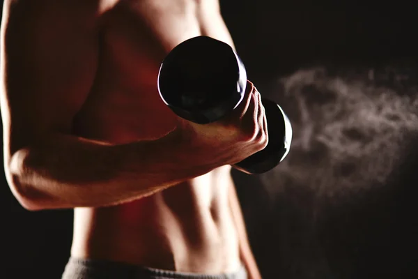 Man with barbell — Stock Photo, Image