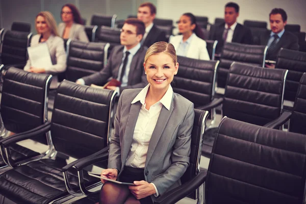 Feliz mujer de negocios — Foto de Stock