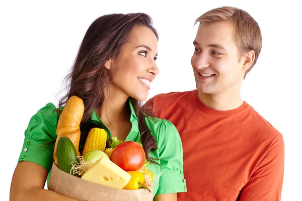 Happy vegetarians — Stock Photo, Image