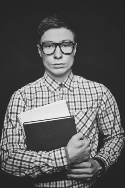 Lad with books — Stock Photo, Image