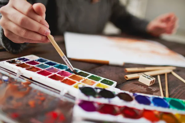 Drawing in water-colors — Stock Photo, Image