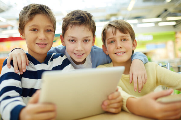Children with touchpad