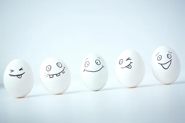 Eggs facial expressions — Stock Photo, Image