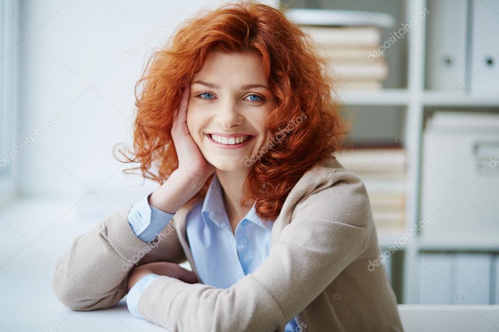 Businesswoman with red hair