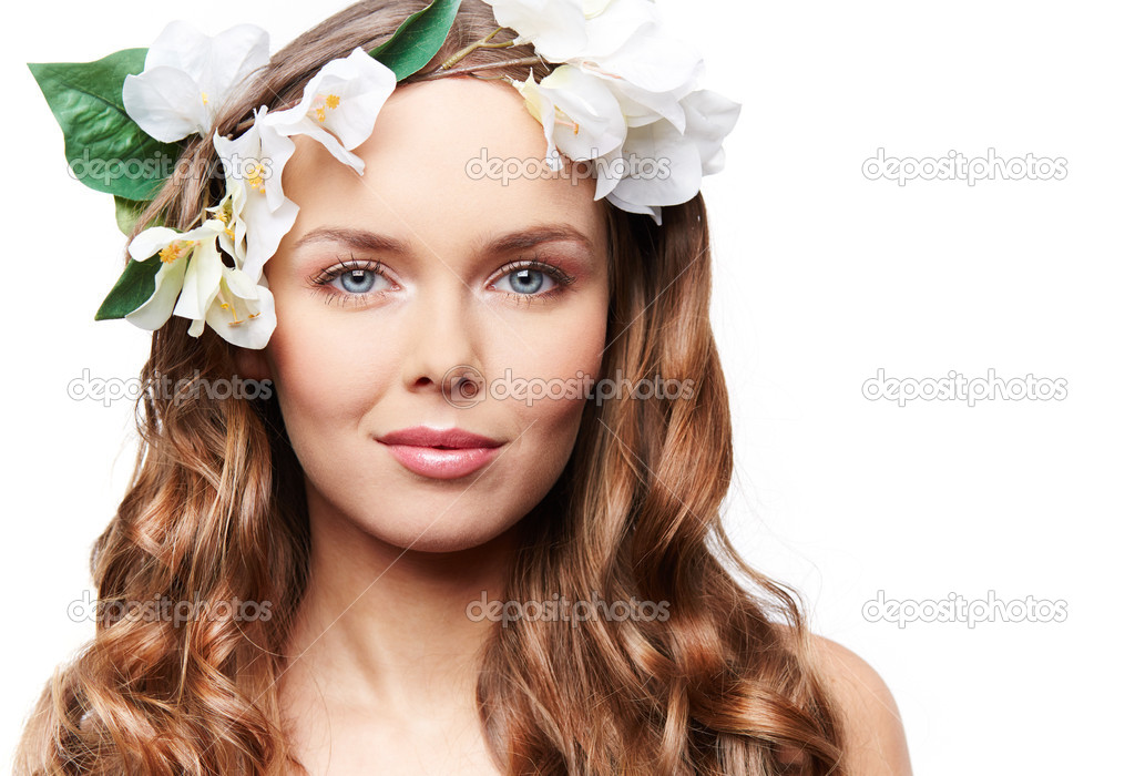 Girl with a spring hairstyle