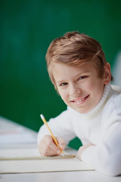 Schoolboy drawing — Stock Photo, Image