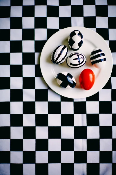 Easter chess eggs — Stock Photo, Image