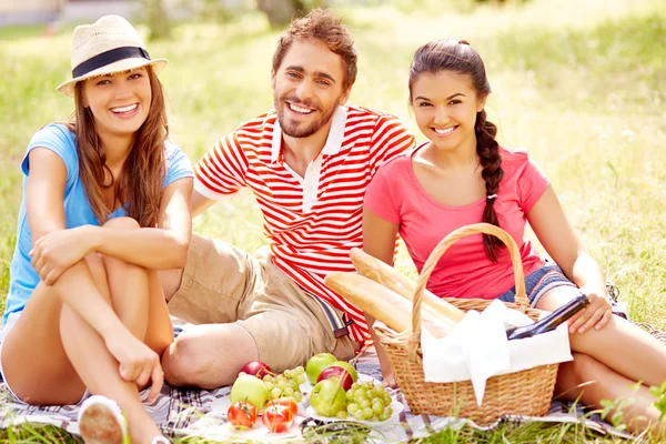 Friends having picnic — Stock Photo, Image