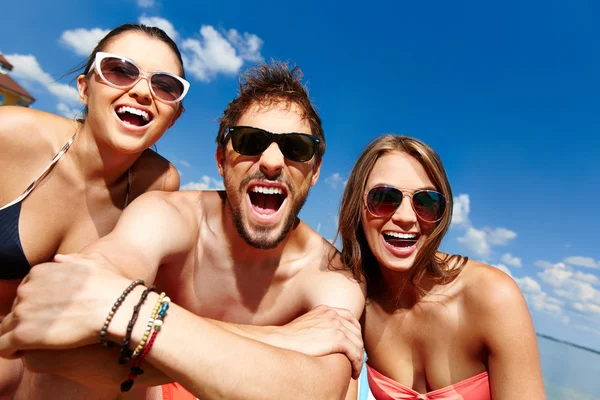 Friends in sunglasses Stock Image