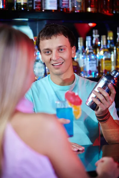 Happy barman — Stock Photo, Image