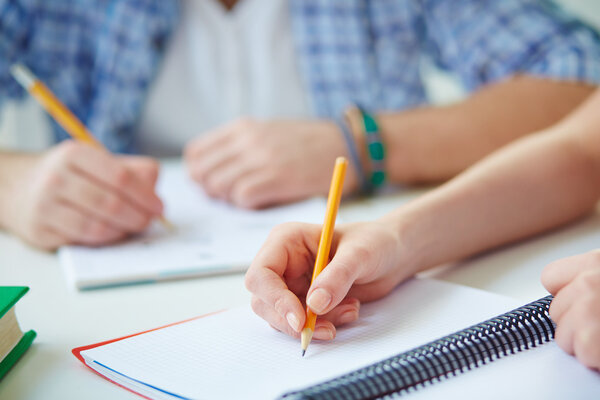Student on writing lecture