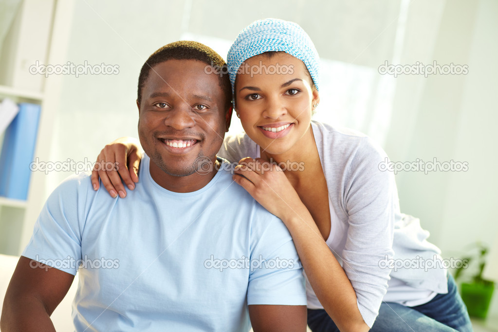 African couple with smiles
