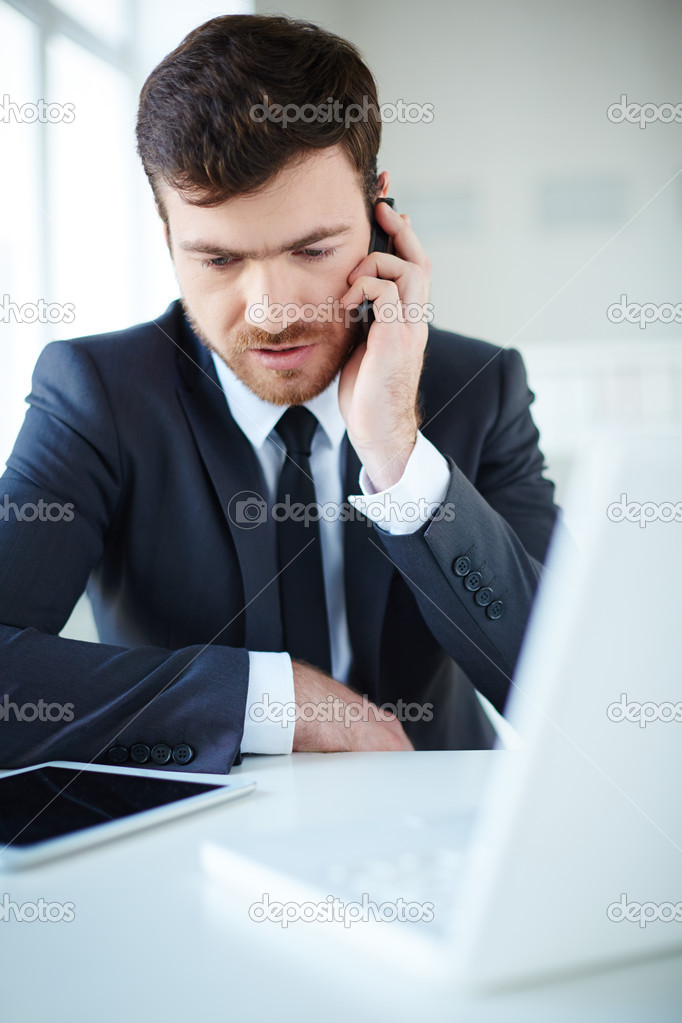 Businessman speaking on the phone