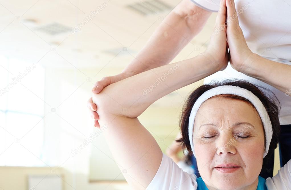 Woman doing yoga exercise