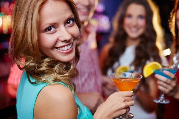 Girl with cocktail Stock Image