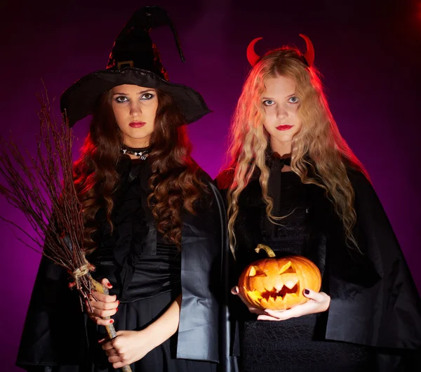 Halloween witches — Stock Photo, Image