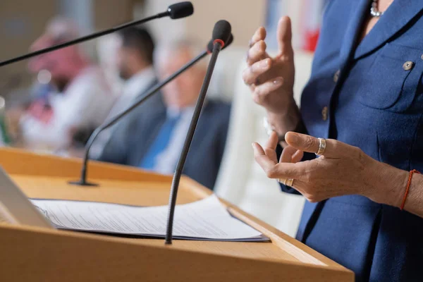 Politician Addressing Conference — Stock Photo, Image