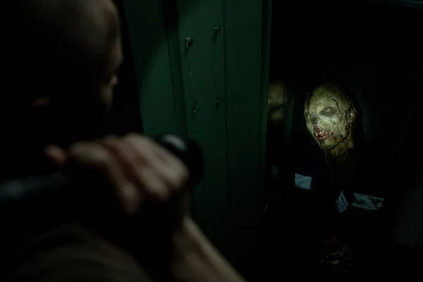 Zombie Hiding in Locker — стокове фото
