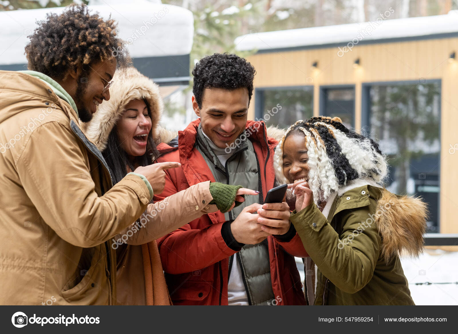 Friends Watching Funny Video On The Phone Stock Photo By 40 OFF