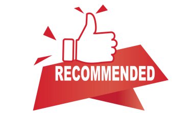 Kırmızı vektör illüstrasyon pankartı başparmaklar ile tavsiye edilir