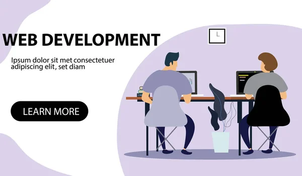 Concepto Isométrico Diseño Plano Moderno Desarrollo Web Para Sitio Web — Vector de stock