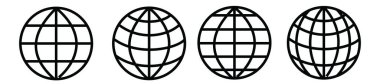 Dünya ikonu. Dünya simgeleri ayarlandı. Web simgeleri vektör illüstrasyonu