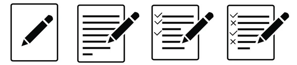 Schreibblock Einfache Symbole Gesetzt Dokument Symbol Papier Checkliste Zwischenablage Vektor — Stockvektor