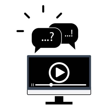 Çevrimiçi webinar iletişimi, İnternet konferansı, uzaklık eğitimi, çevrimiçi kurs, video dersi, ev simgesi ile insanların hisse senedi vektörü